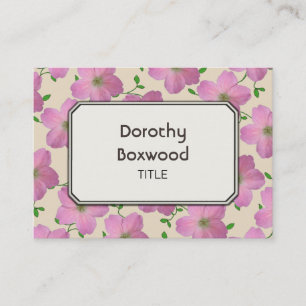 Floral Botanical Pink Geranium Customizable Business Card