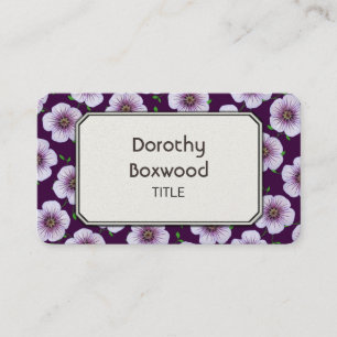 Floral Botanical Purple Garden Flower Customizable Business Card