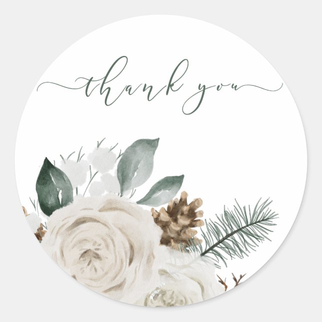 Floral Botanical Thank You Envelope Seals (Front)