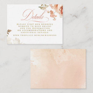 Floral Botanical Victorian Wedding Details Small  Enclosure Card
