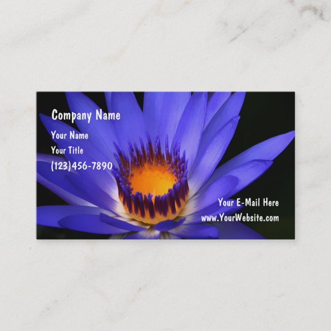 Floral Botanical Water Flower Business Cards (Front)