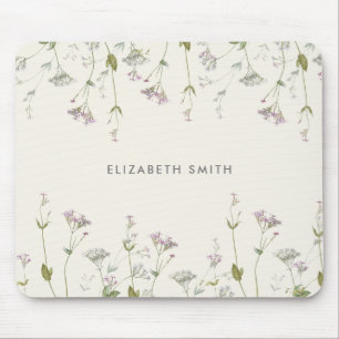 Floral Botanical Wildflower Personalized Mouse Pad