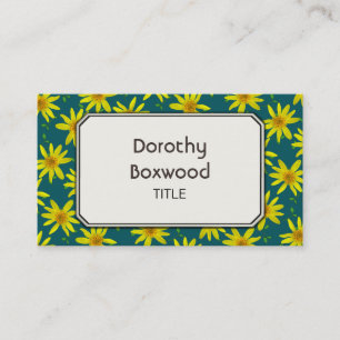 Floral Botanical Yellow Wildflowers Customizable Business Card