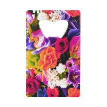 Floral Bottle Opener Colourful Credit Card Size