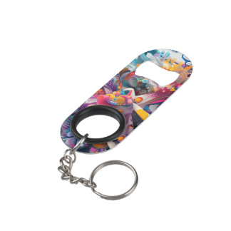 Floral Bottle Opener  Keychain Bottle Opener
