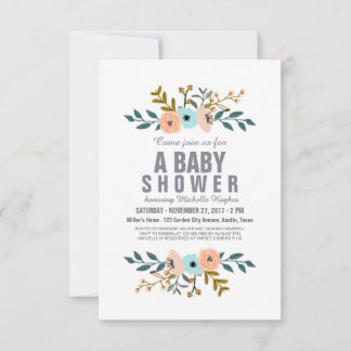 Floral Bouquet Baby Shower Invitation