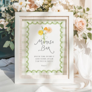 Floral Bouquet Baby Shower Momosa Bar Poster