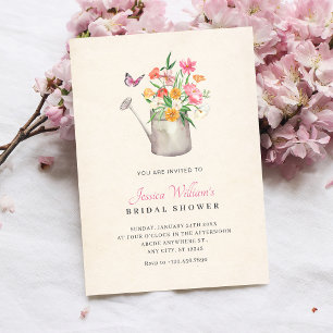 Floral bouquet bridal shower invitation