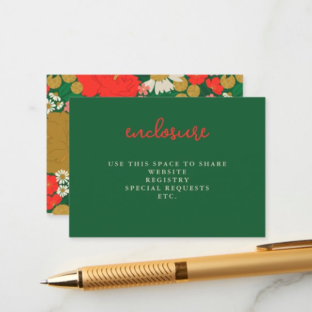 Floral Bouquet Bridal Shower Invitation Insert (Devant/Arrière en situation)