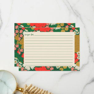 Floral Bouquet Bridal Shower Recipe Card