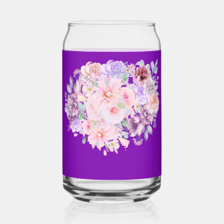 Floral Bouquet Custom Can Glass