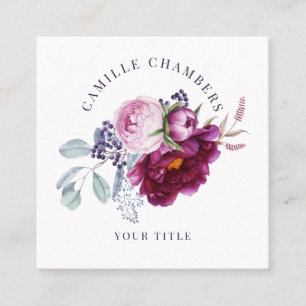 Floral Bouquet Florist Square Business Card
