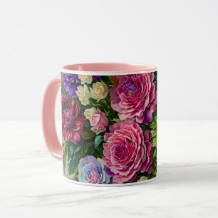 Floral Bouquet Flowers Pink Art Mug Cup