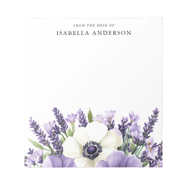 Floral Bouquet From the Desk of Personalized Notepad (Front)
