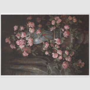 Floral bouquet in black decoupage paper