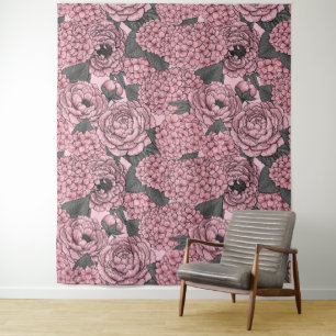 Floral bouquet in pink tapestry
