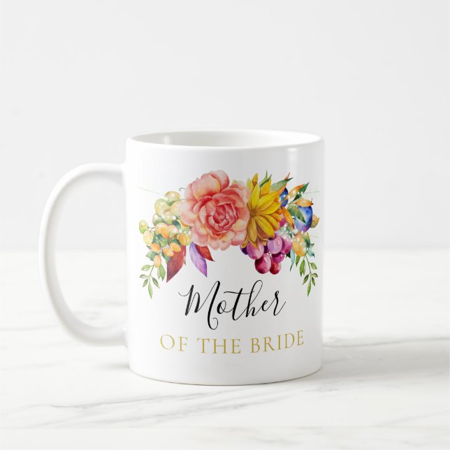 Floral Bouquet Mother of the Bride Coffee Mug (Left)