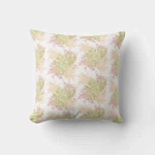 Floral Bouquet Neutral Pattern Throw Pillow