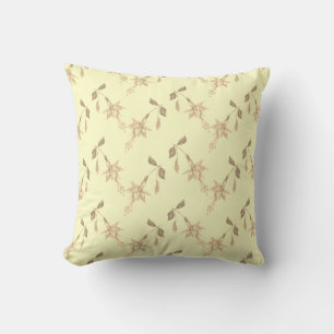 Floral Bouquet Neutral Pattern Throw Pillow