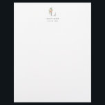 Floral Bouquet over Personalized Monogram Initial Letterhead<br><div class="desc">Customize the scale of the initial,  floral bouquet and background and backer colour.</div>