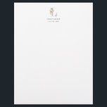 Floral Bouquet over Personalized Monogram Initial Letterhead<br><div class="desc">Customize the scale of the initial,  floral bouquet and background and backer colour.</div>