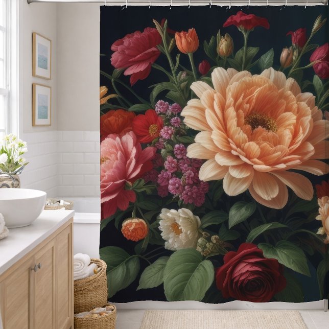 Floral Bouquet Painting on Dark Background (Creator Uploaded)