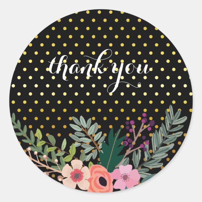 Floral bouquet party * choose background colour classic round sticker (Front)