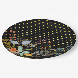 Floral bouquet party * choose background colour paper plate
