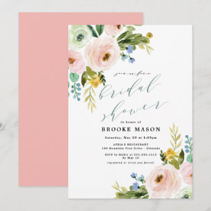 Floral Bouquet Peony Bridal Shower Invitation