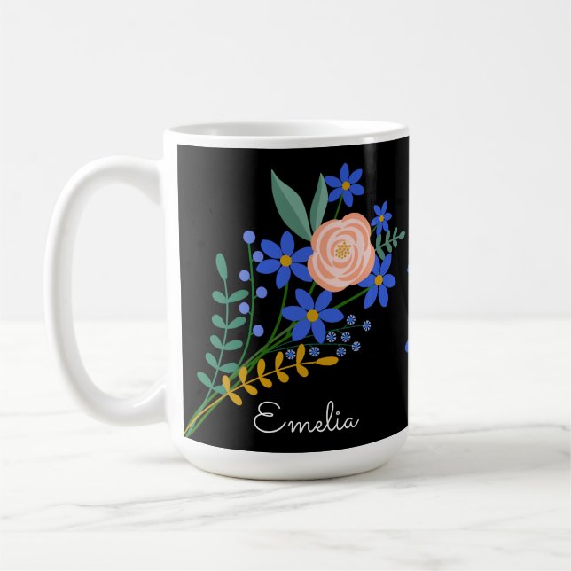 Floral Bouquet Personalized Mug (Left)