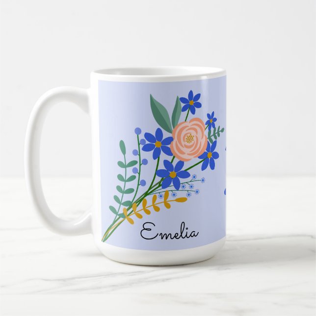 Floral Bouquet Personalized Mug (Left)
