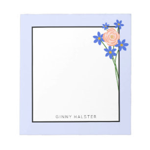 Floral Bouquet Personalized Notepad 5.5" x 6"