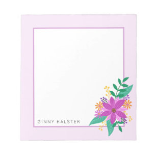 Floral Bouquet Personalized Notepad 5.5" x 6"