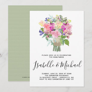 Floral Bouquet Post Wedding Brunch Invitations
