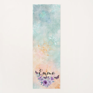 Floral bouquet purple garden yoga mat