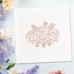 Floral Bouquet Rose Flowers Foil Napkins<br><div class="desc">Elegant floral illustration of three roses in full bloom.</div>