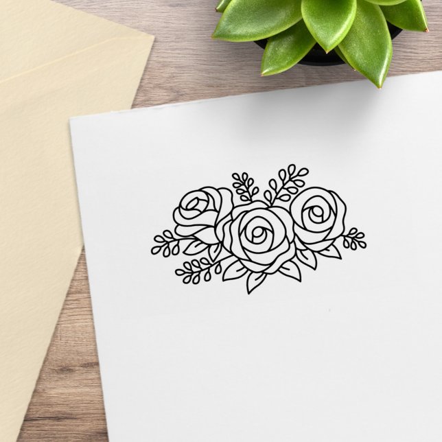 Floral Bouquet, Rose Flowers Posy Rubber Stamp (Creator Uploaded)