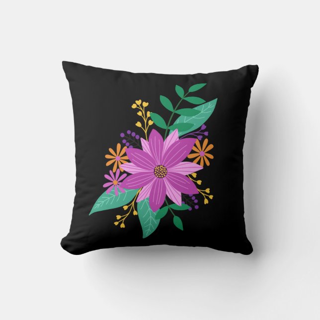 Floral Bouquet Throw Pillow (Front)