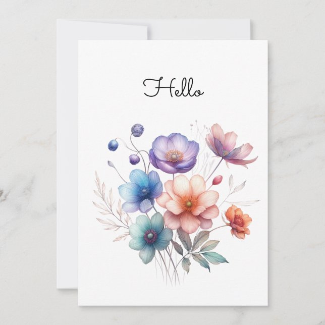 Floral Bouquet Watercolor Illustration Customize (Front)