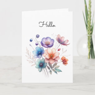 Floral Bouquet Watercolor Illustration Greeting Card