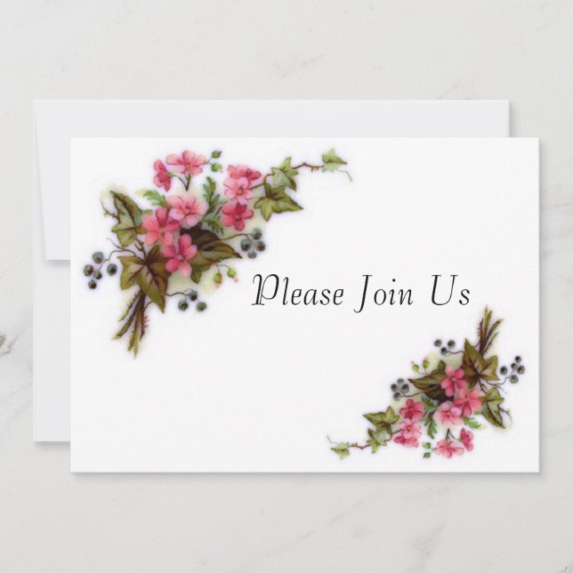 Floral Bouquet Wedding Invitation (Front)
