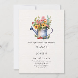 Floral bouquet wedding invitation