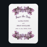 Floral Bouquet Wedding Save The Date Magnet<br><div class="desc">Floral Bouquet Wedding Save The Date  in an elegant dark lavender  script font along with your names and wedding date. 
For further customization,  please click the "Personalize” link and use our design tool to modify this template.</div>