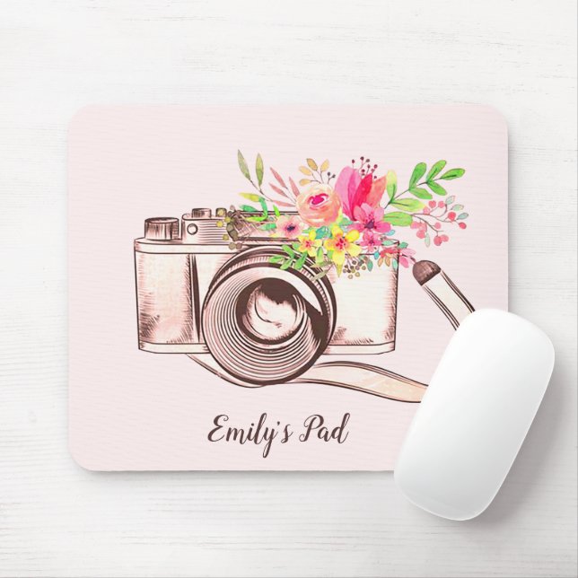 Floral Bouquet with Camera Mouse Pad (With Mouse)