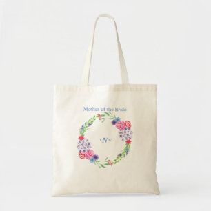 Floral Bouquet Wreath Monogram  - Tote Bag