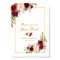 Floral Bourgogne Gold Mariage Poster du livre d'or