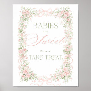 Floral Bow Baby in Bloom Girl Momosa Sweet Treat Poster