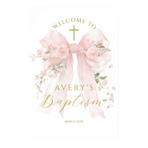 Floral Bow Elegant Flower Girl Baptism