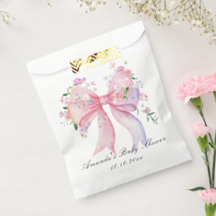 Floral Bow Flowers Girl Baby Shower Favour Bag