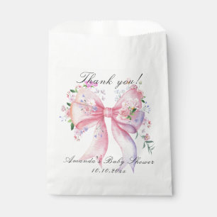 Floral Bow Flowers Girl Baby Shower Thank you Favour Bag